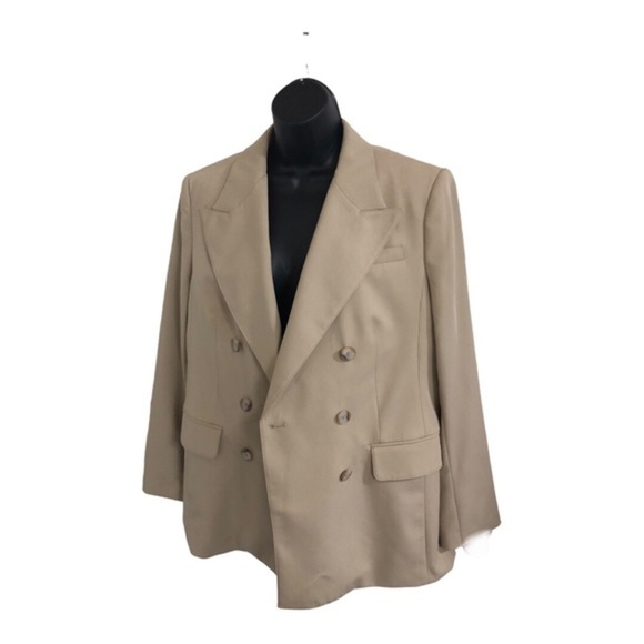 BR banana republic bespoke tan double breasted blazer jacket size 8 brand new - Picture 5 of 13